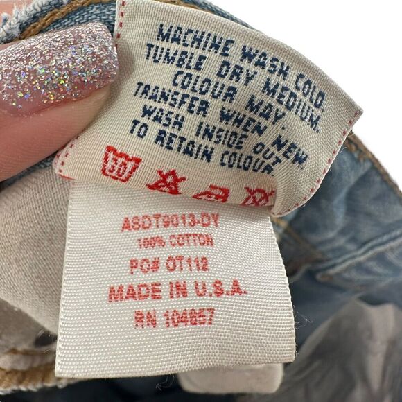 Adriano Goldschmied Blue Jeans Gemini Low Rise Straight Size 28 Distressed Denim - Picture 11 of 11